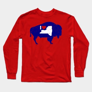 Distressed I Love Buffalo NY Long Sleeve T-Shirt